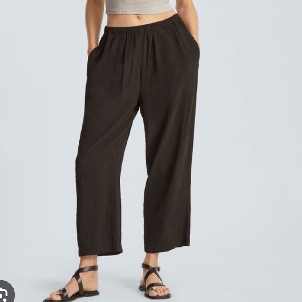 Everlane Women’s The Naia Ripple Crop Pants in Black, Size Medium
